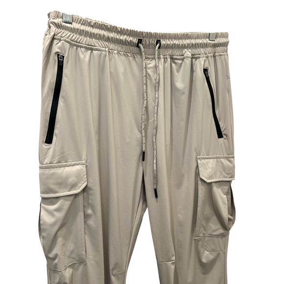 Brooklyn Athletics Mens Jogger Pants Stretch Beige Size Large Drawstring Waist - Picture 3 of 9